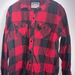 Red and Black Checkered Men's Casual Shirt